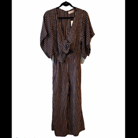 NWT FAITHFULL THE BRAND San Marino Striped Print Tilos Jumpsuit Blue Red Size 2 - Picture 4 of 9